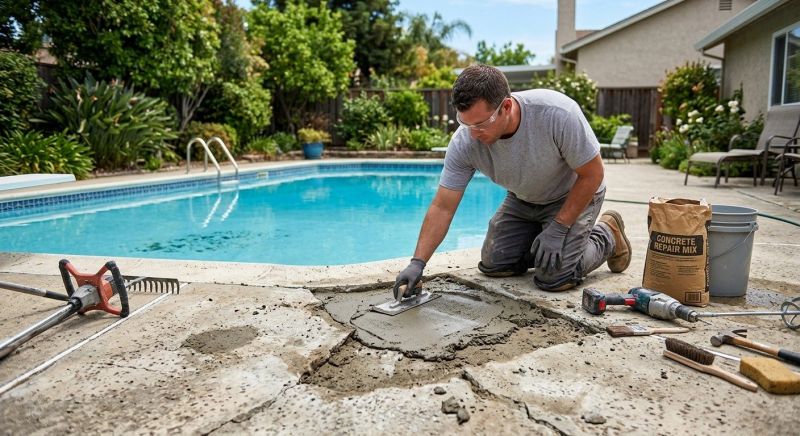Concrete Pool Deck Repair in Des Moines, IA